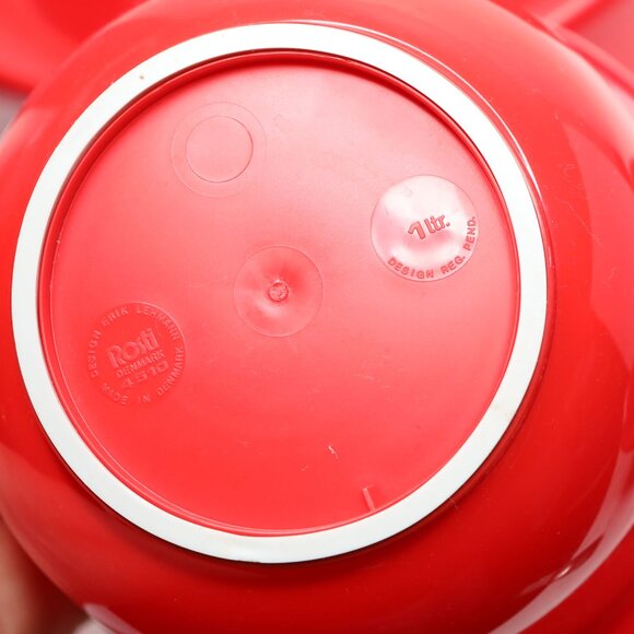 Vintage Rosti Denmark Red Mixing Bowls Set of 3 Lightweight 1980s Erik Lehmann - Picture 11 of 14